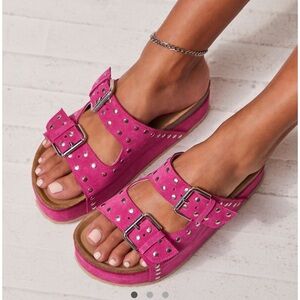 Intentionally Blank COOP STUDDED RULE BREAKER PLATFORM SANDAL Size 39 Magenta